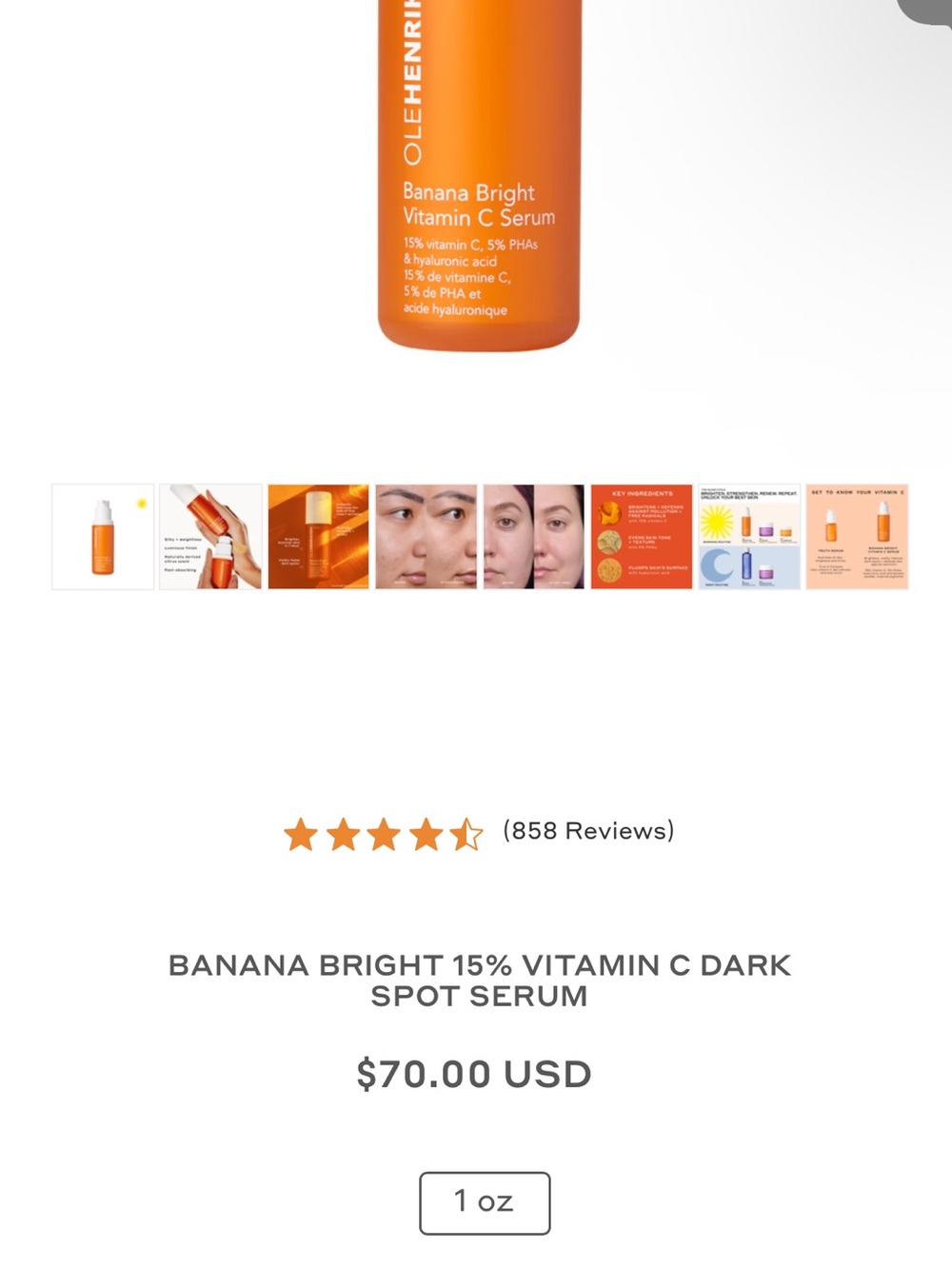 X2 Ole Henriksen Banana Bright Vitamin C Serum - - Picture 5 of 5